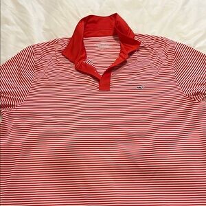 Vineyard Vines Men's Red Striped Polo Shirt